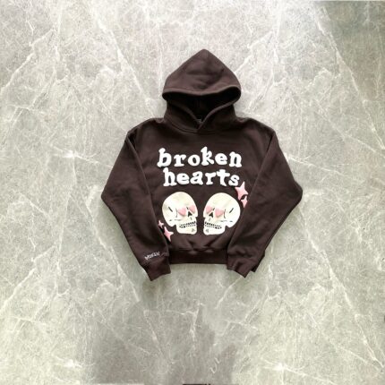 Broken Planet Broken Hearts Dark Brown Hoodie