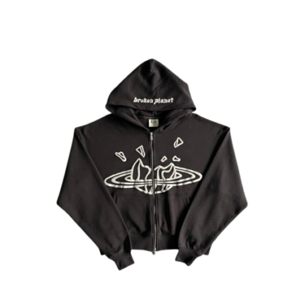 Broken Planet Black Zip Up Hoodie